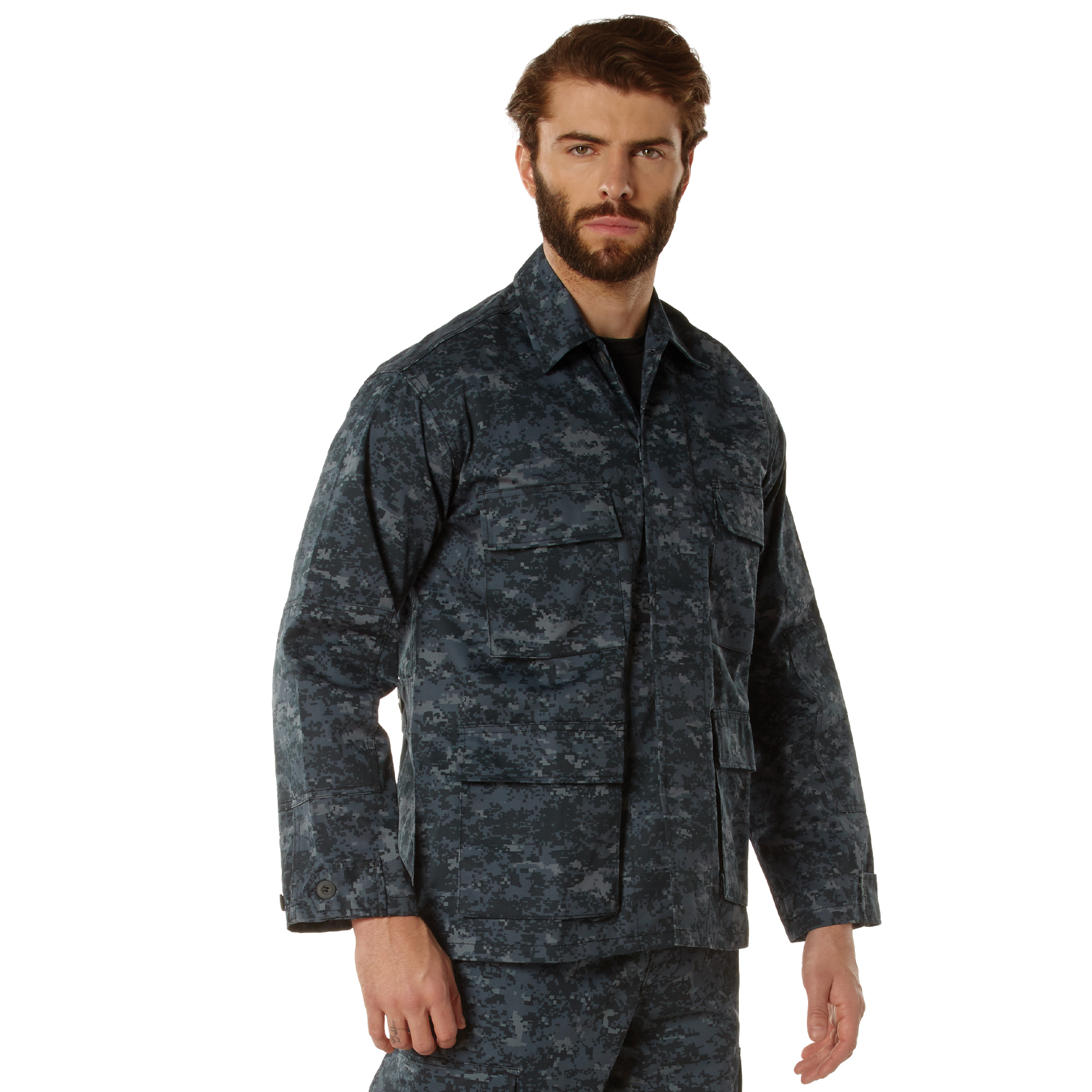 Rothco Rothco Digital Camo Bdu Shirt - Midnight Digital Camo, Medium
