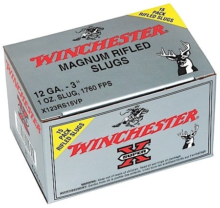 Winchester 12ga 3" 1oz Rifled Slug Shotshell Ammunition 15rds - X123RS15VP