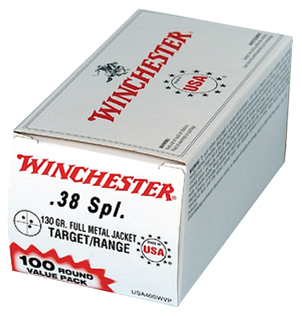 Winchester USA 38 Special 130gr FMJ Ammunition 100rds - USA38SPVP - Winchester