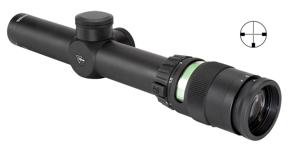 Trijicon AccuPoint 6061 T6 Aluminum Rifle Scope w/ Green Dot, 1x-4x, Hard Coat Anodized - TR24-3G - Trijicon