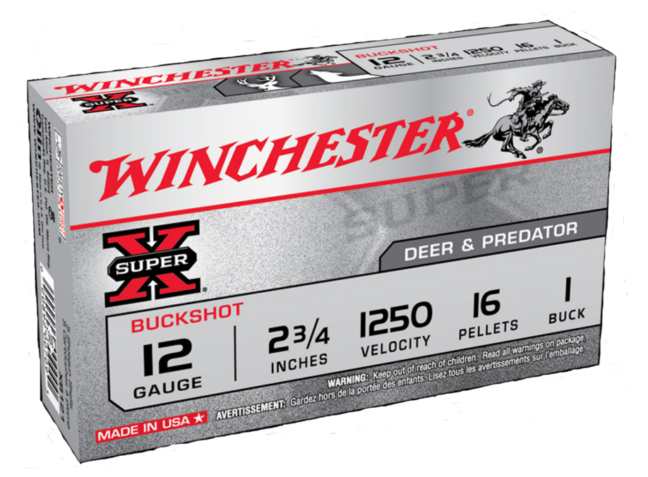 Winchester 12ga 2.75" 1 Buck Super-X Ammunition, 5 Round Box - XB121 - Winchester
