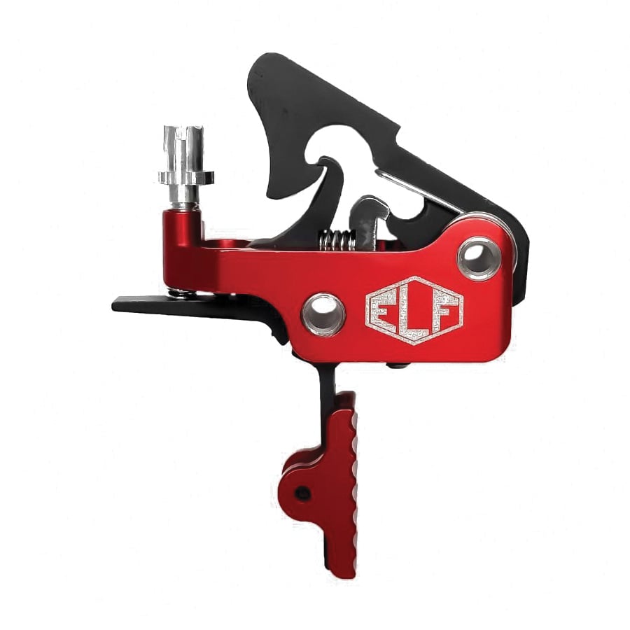 Elftmann Tactical Apex Adjustable Trigger - Straight Drop-In with Red Shoe and Adjustment Knob for Precision Performance - APEX-R-S-FA - Elftmann