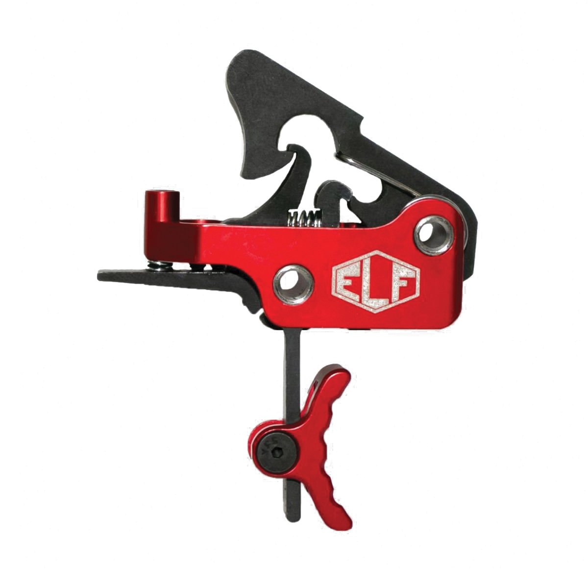 Elftmann Tactical Apex Adjustable Trigger - Curved Drop-In with Red Shoe for Enhanced Precision and Style - APEX-R-C - Elftmann