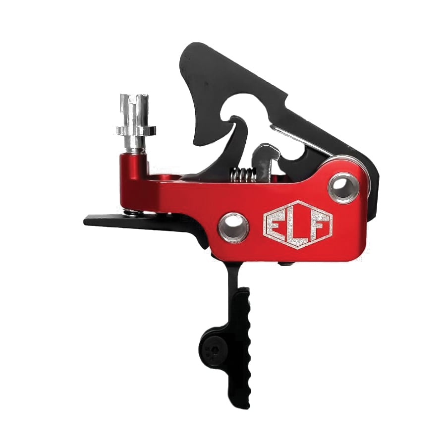 Elftmann Tactical Apex Adjustable Trigger - Straight Drop-In with Black Shoe and Red Adjustment Knob for Enhanced Precision - APEX-B-S-FA - Elftmann