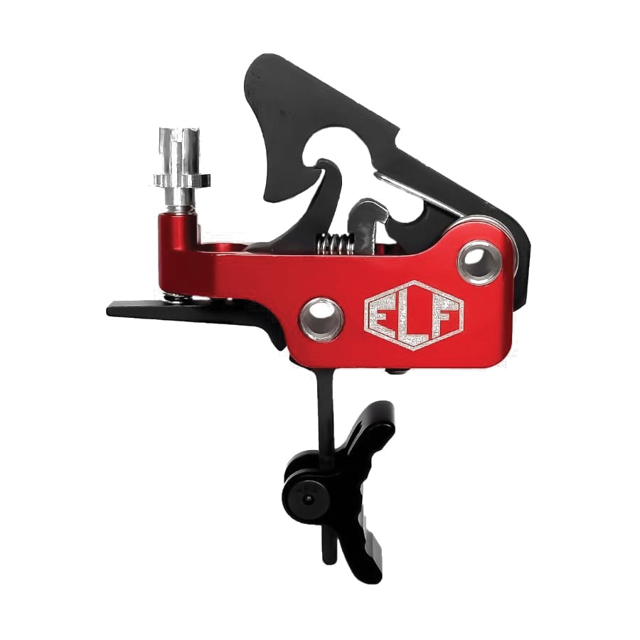 Elftmann Tactical Apex Large Pin Adjustable Trigger - Curved Drop-In with Black Shoe and Red Adjustment Knob for Superior Performance APEX-170-B-C-FA - Elftmann