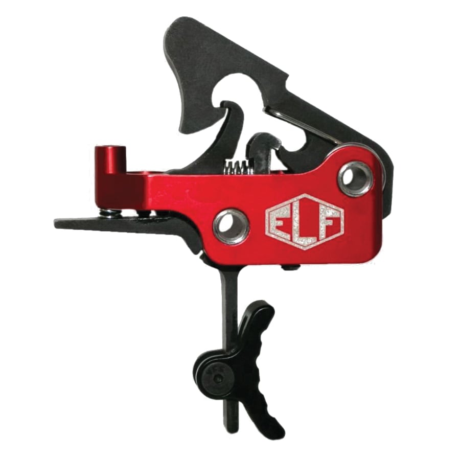 Elftmann Tactical Apex Adjustable Trigger - Curved Drop-In with Black Shoe and Red for Enhanced Precision, Performance - APEX-B-C - Elftmann