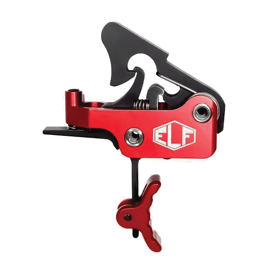 Elftmann Tactical Apex Pro Adjustable Trigger - Curved Drop-In with Red Shoe for Optimal Precision and Tactical Style - APEX-PRO-R-C - Elftmann