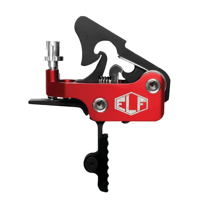 Elftmann Tactical Apex Pro Adjustable Trigger - Straight Drop-In with Black Shoe and Red Adjustment Knob for Superior Control - APEX-PRO-B-S-FA - Elftmann
