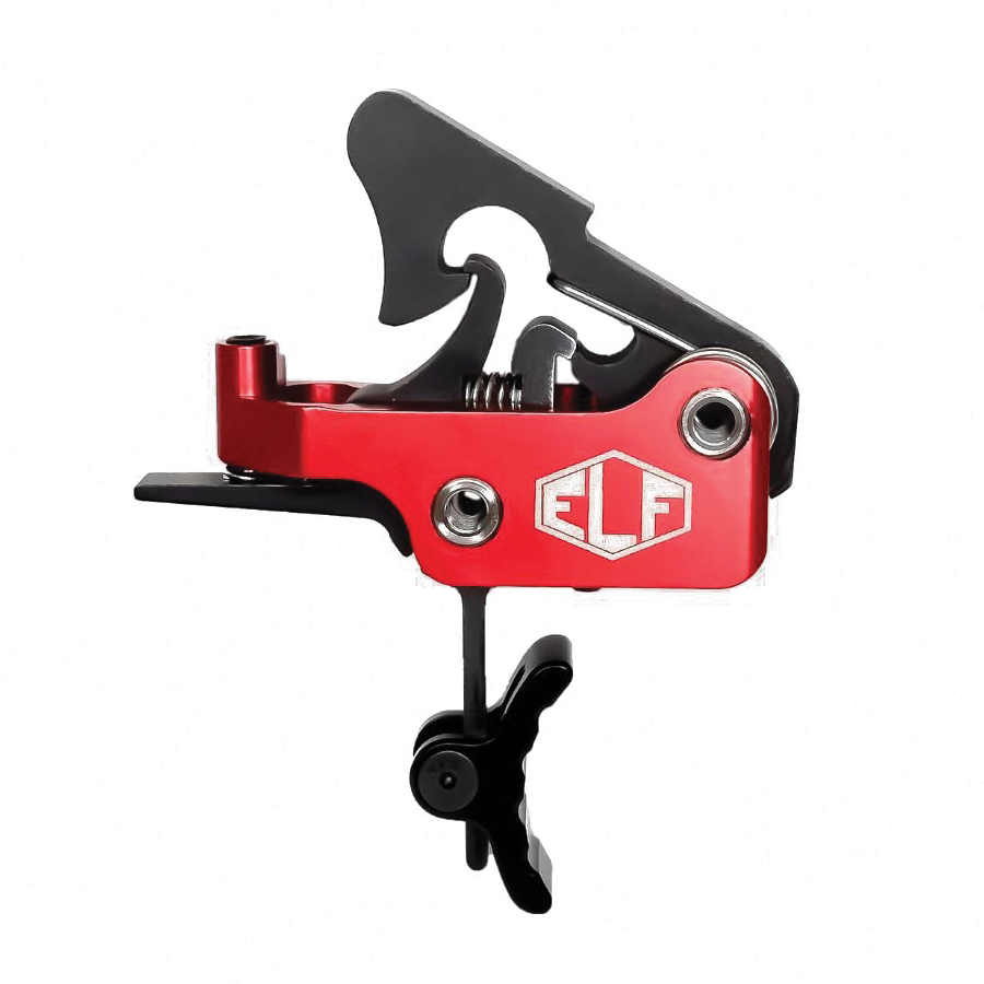 Elftmann Tactical Apex Pro Adjustable Trigger - Curved Drop-In with Black Shoe and Red for Superior Precision - APEX-PRO-B-C - Elftmann
