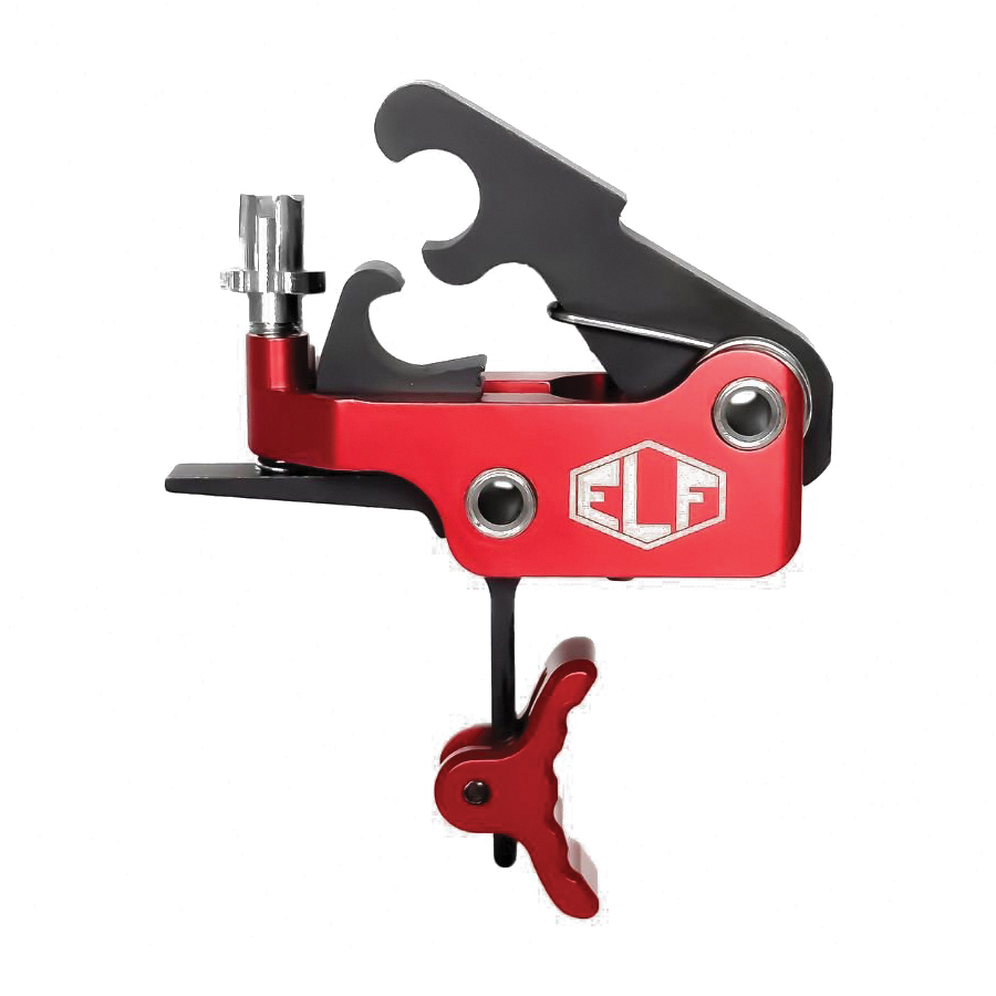 Elftmann Tactical SE Large Pin Adjustable Trigger - Curved Drop-In with Red Shoe and Adjustment Knob for Peak Performance - SE-170-R-C-FA - Elftmann