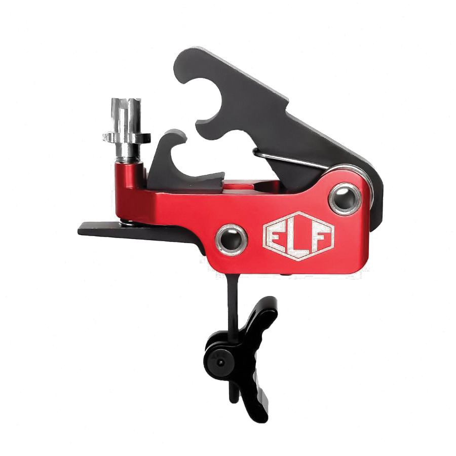 Elftmann Tactical SE Large Pin Adjustable Trigger - Curved Drop-In with Black Shoe and Red Adjustment Knob for Superior Control - SE-170-B-C-FA - Elftmann