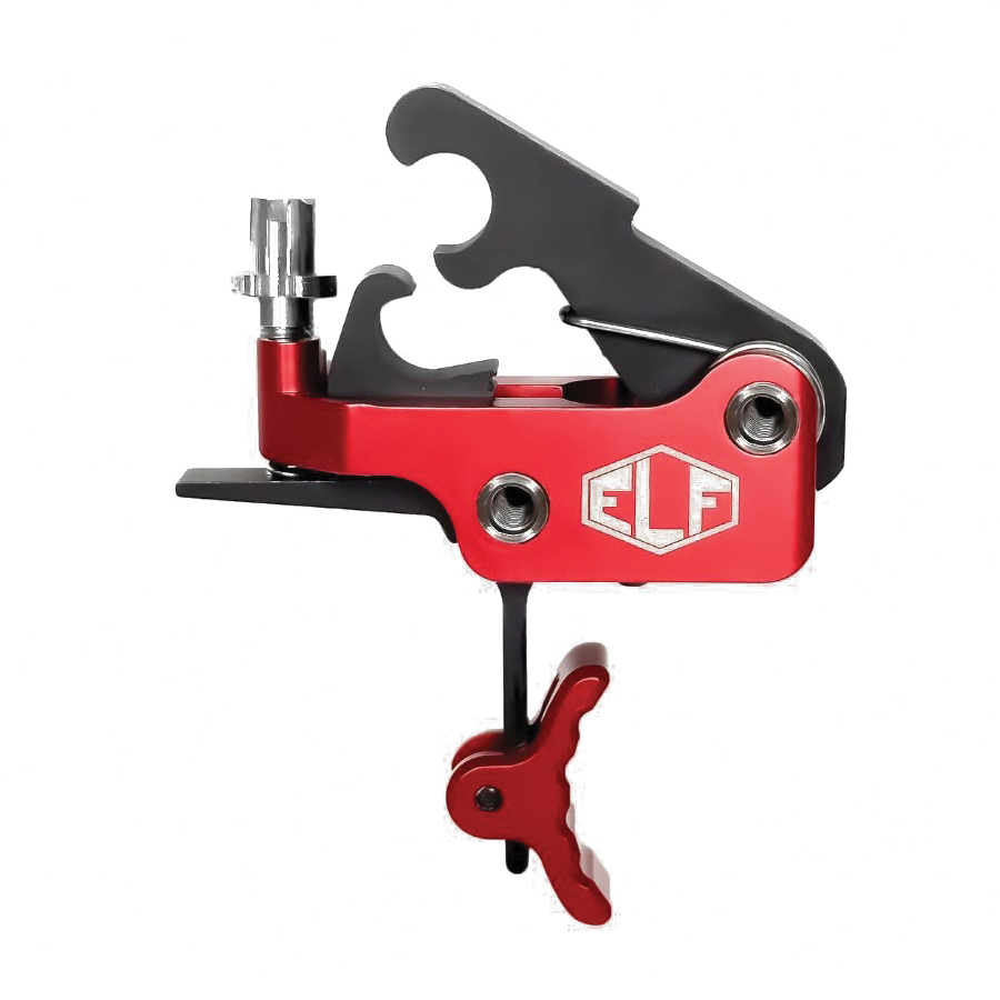 Elftmann Tactical SE Pro Adjustable Trigger - Curved Drop-In with Red Shoe and Adjustment Knob for Peak Performance - SE-PRO-R-C-FA - Elftmann