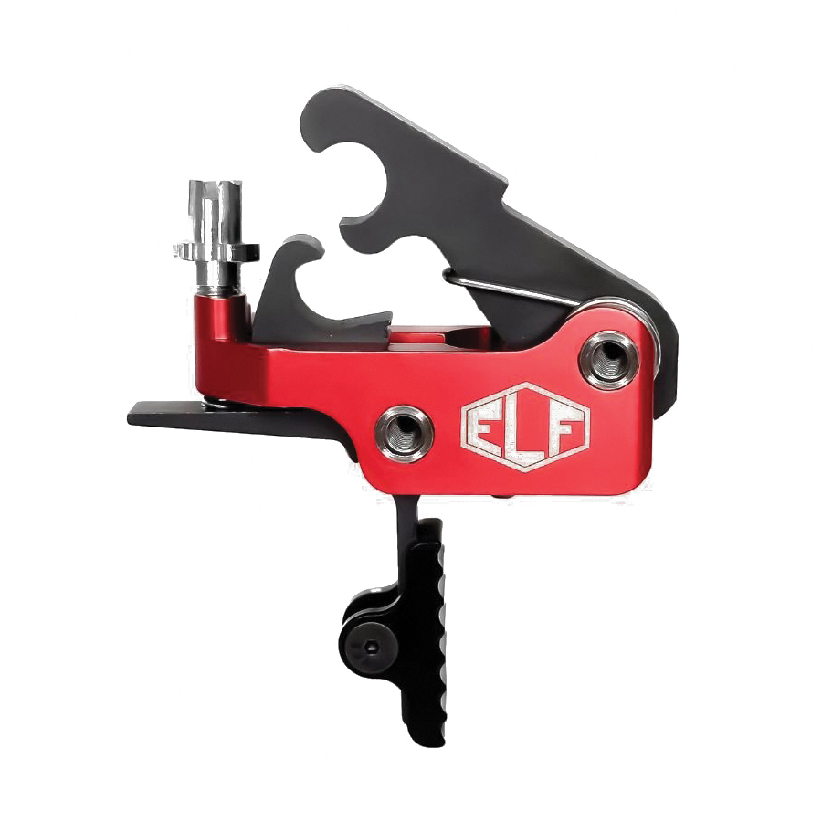 Elftmann Tactical SE Pro Adjustable Trigger - Straight Drop-In with Black Shoe and Red Adjustment Knob for Superior Performance - SE-PRO-B-S-FA