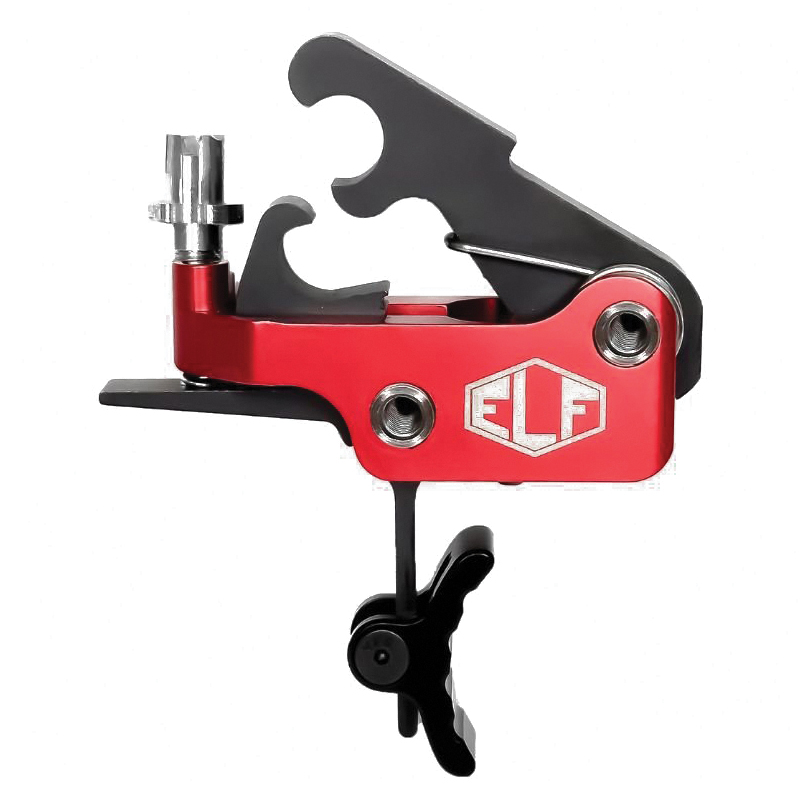Elftmann Tactical SE Pro Adjustable Trigger - Curved Drop-In with Black Shoe and Red Adjustment Knob for Enhanced Control - SE-PRO-B-C-FA - Elftmann
