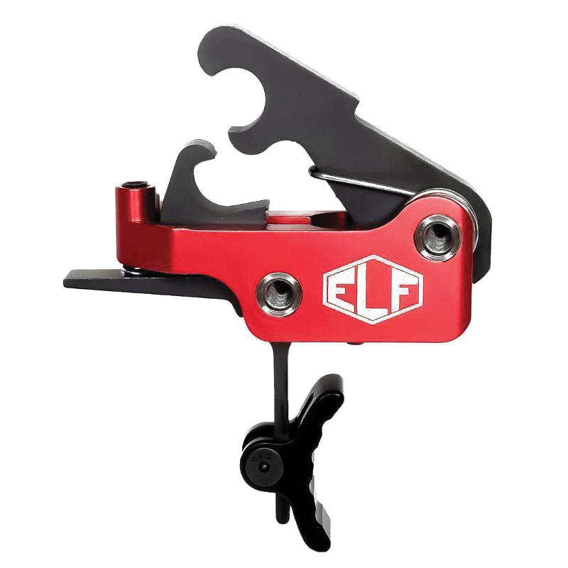 Elftmann Tactical SE Pro Adjustable Trigger - Curved Drop-In with Black Shoe and Red for Superior Precision and Tactical Performance - SE-PRO-B-C - Elftmann