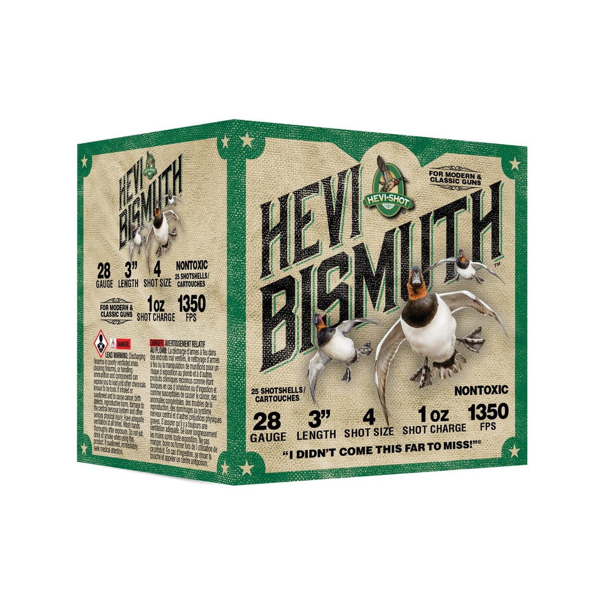 Hevishot HEVI-Bismuth 28 Gauge 3" #4 1 oz 25rds Shotshell - Bismuth for Versatile Hunting - HS18434 - Hevi-Shot