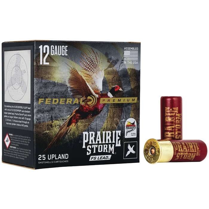Federal Premium Prairie Storm FS Lead 12 Gauge 2-3/4" #4 1-1/4 oz 25rds Shotshell - High-Performance Lead for Prairie Hunting - PFX126FS4 - Federal