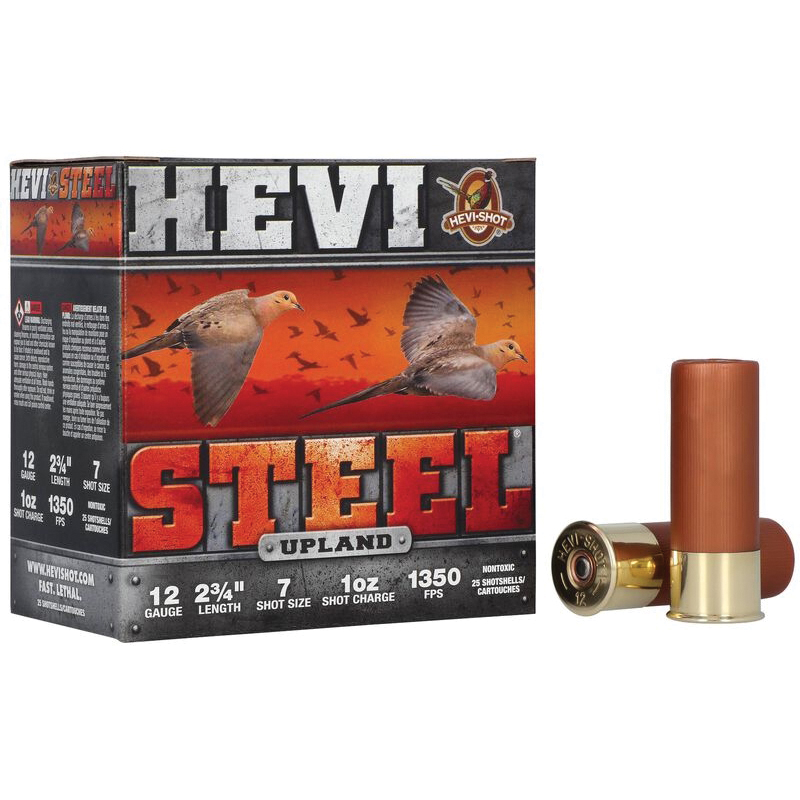 Hevishot HEVI-Steel Upland 12 Gauge 2-3/4" #7 1 oz 25rds Shotshell - High-Performance for Upland Hunting - HS61227