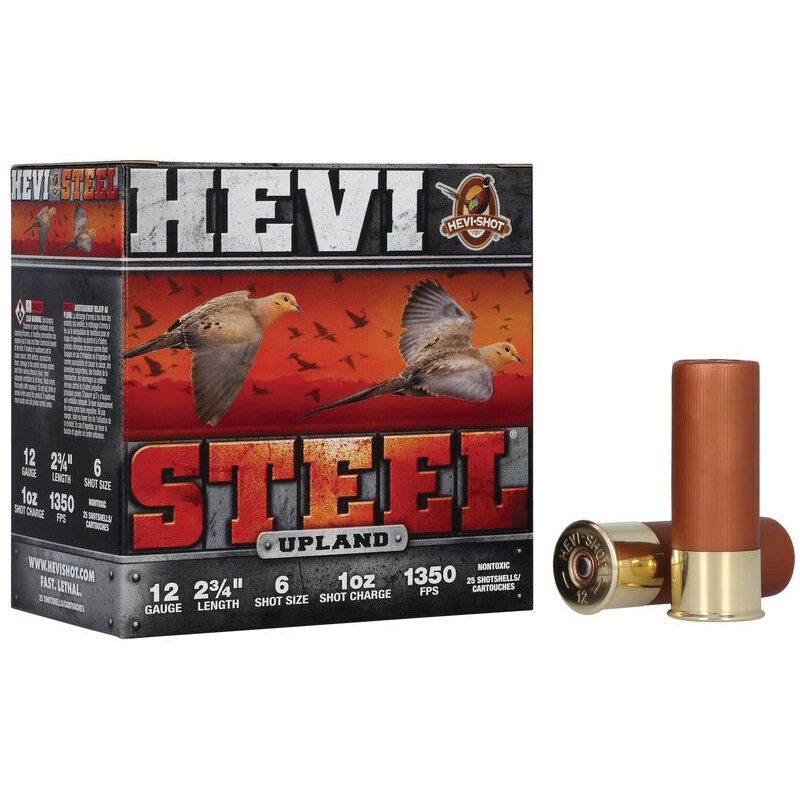 Hevishot HEVI-Steel Upland 12 Gauge 2-3/4" #6 1 oz 25rds Shotshell - High-Performance for Upland Game - HS61266 - Hevi-Shot