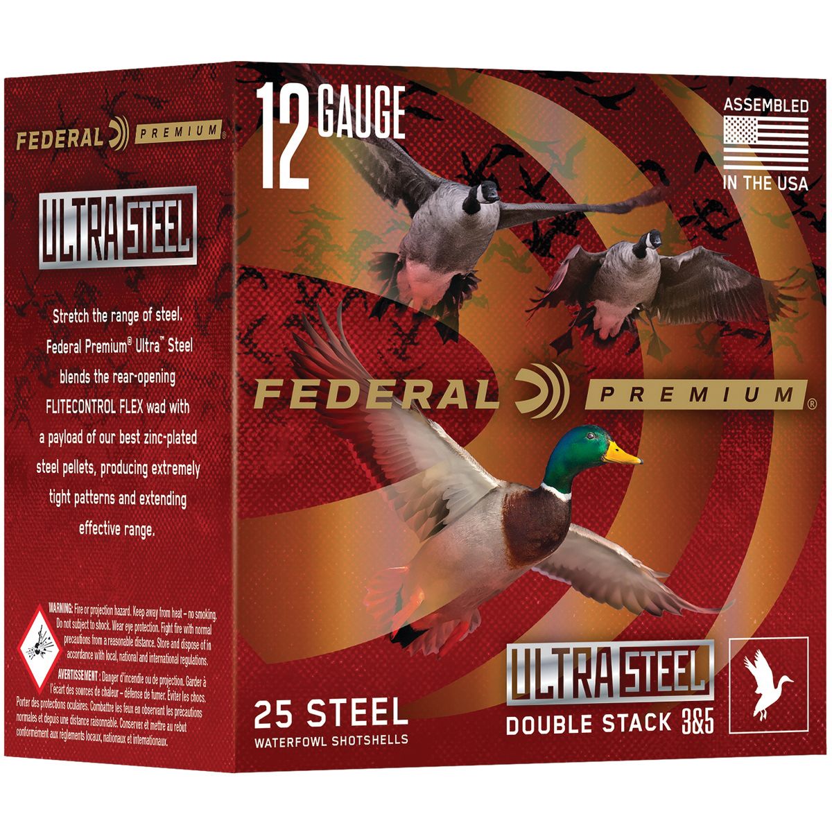 Federal Premium Ultra Steel 12 Gauge 3" BB 1-1/4 oz 25rds Shotshell - Heavy-Duty for Ultimate Impact - PWUX142BB - Federal