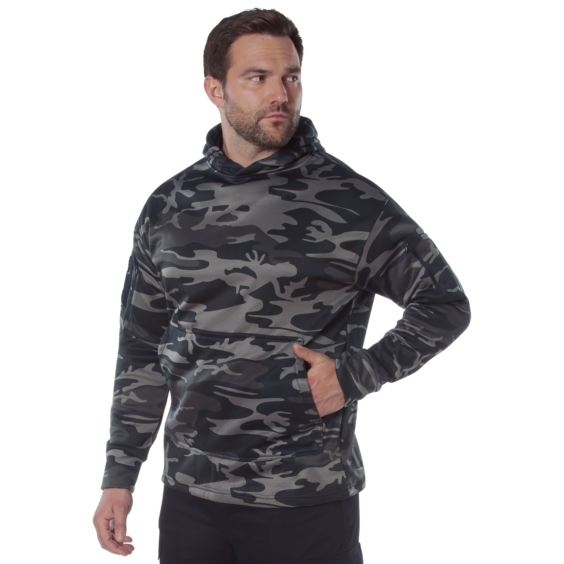 Rothco Rothco Concealed Carry Hoodie - Black Camo, Medium