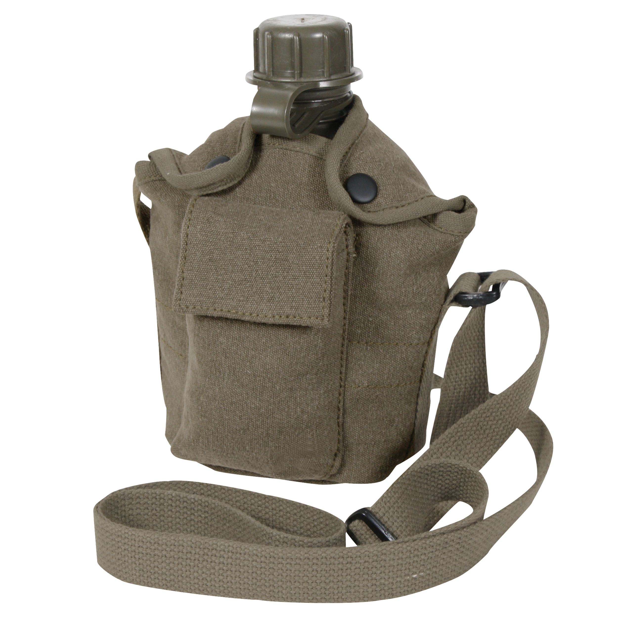 Rothco Rothco Vintage Canvas Carry-All Canteen Cover With Shoulder Strap - Olive Drab