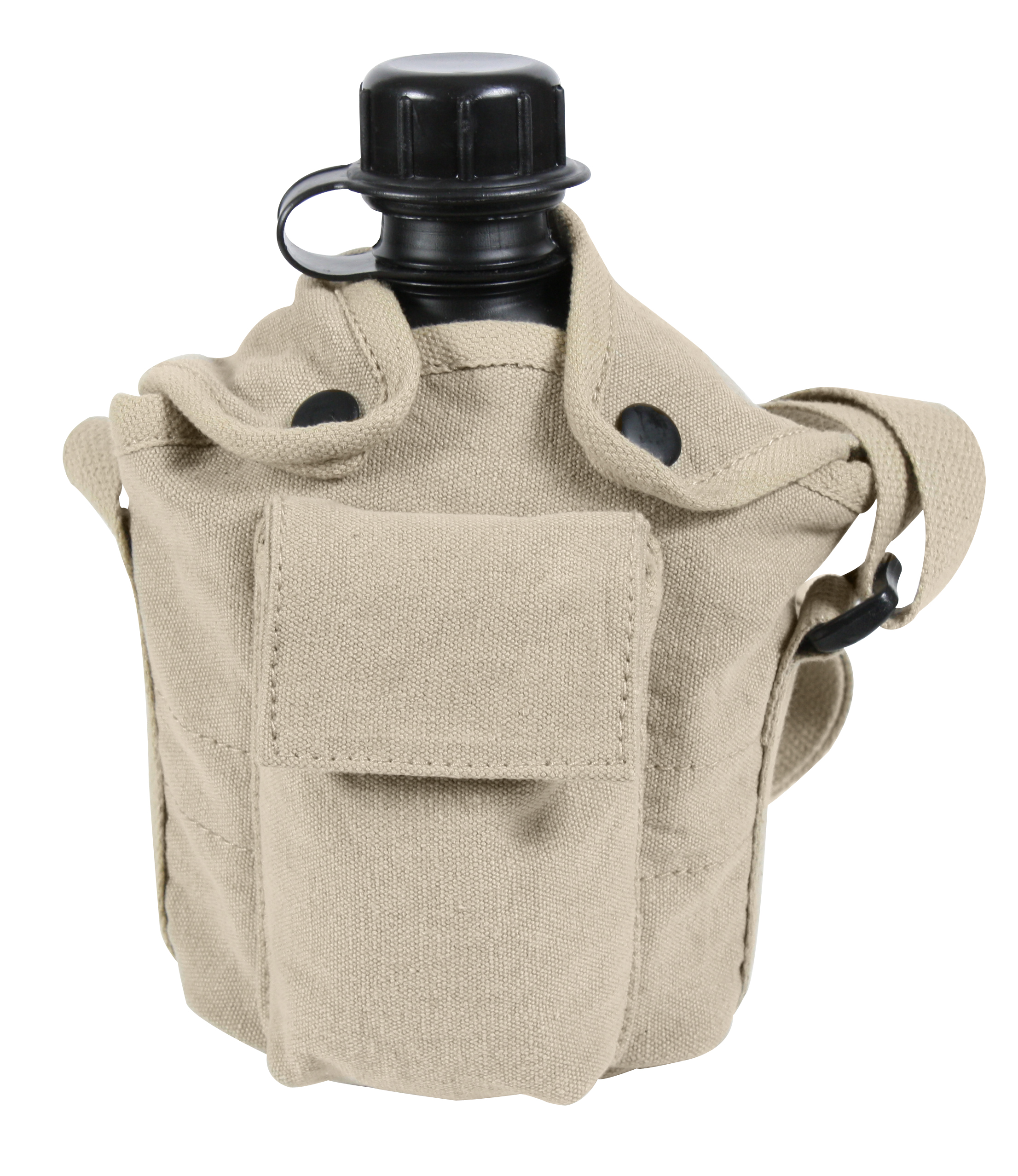 Rothco Vintage Canvas Carry-All Canteen Cover With Shoulder Strap - Khaki - Rothco
