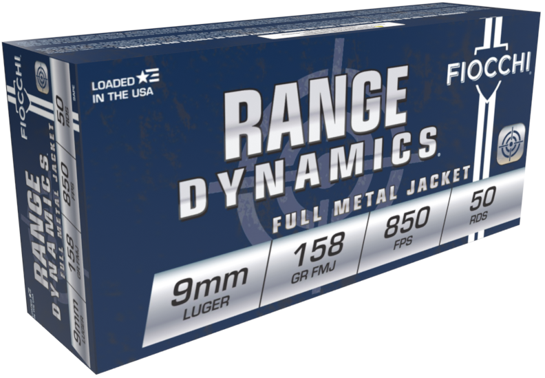 Fiocchi Range Dynamics 9mm 158gr FMJ Ammo, 50rds - 9APE - Fiocchi