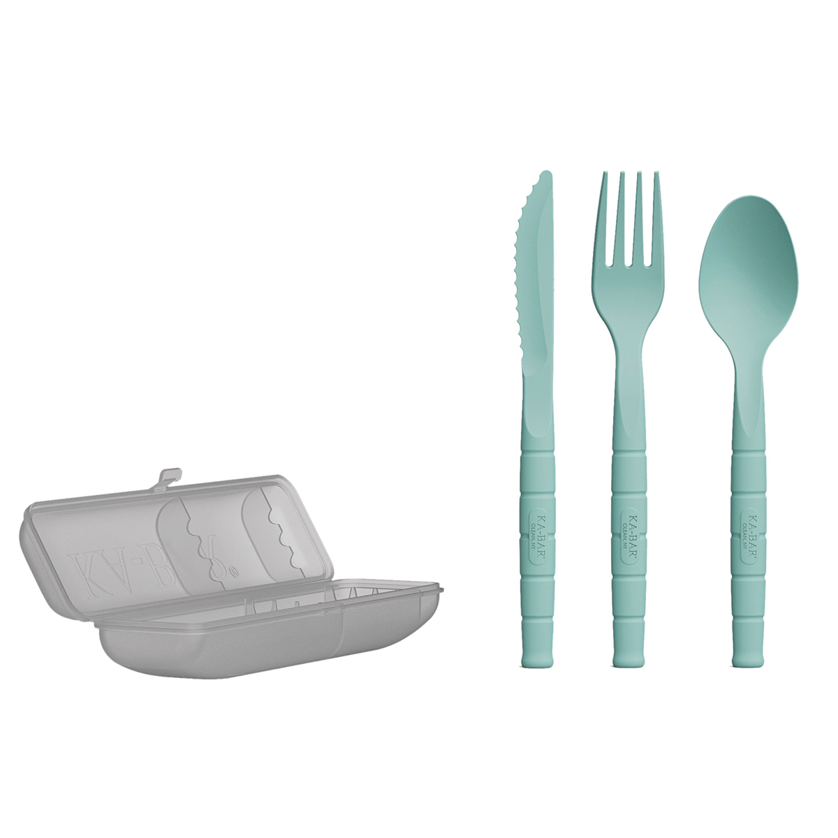 KA-BAR Knives Lunch Pal 3-Piece Utensil Set Teal - Functional - 9939 - Ka-Bar