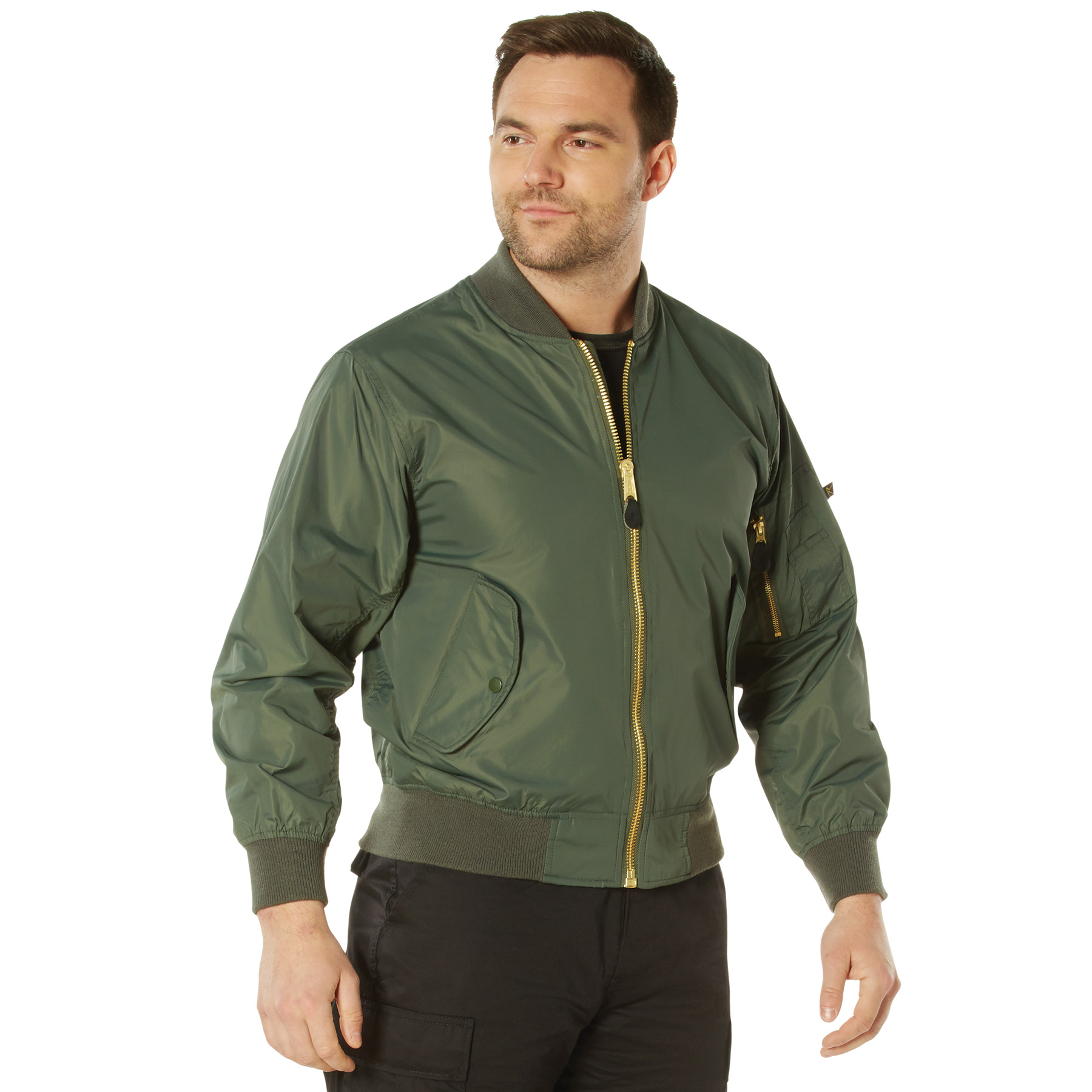 Rothco Rothco Lightweight Enhanced Nylon Ma-1 Flight Jacket - Sage Green, Small
