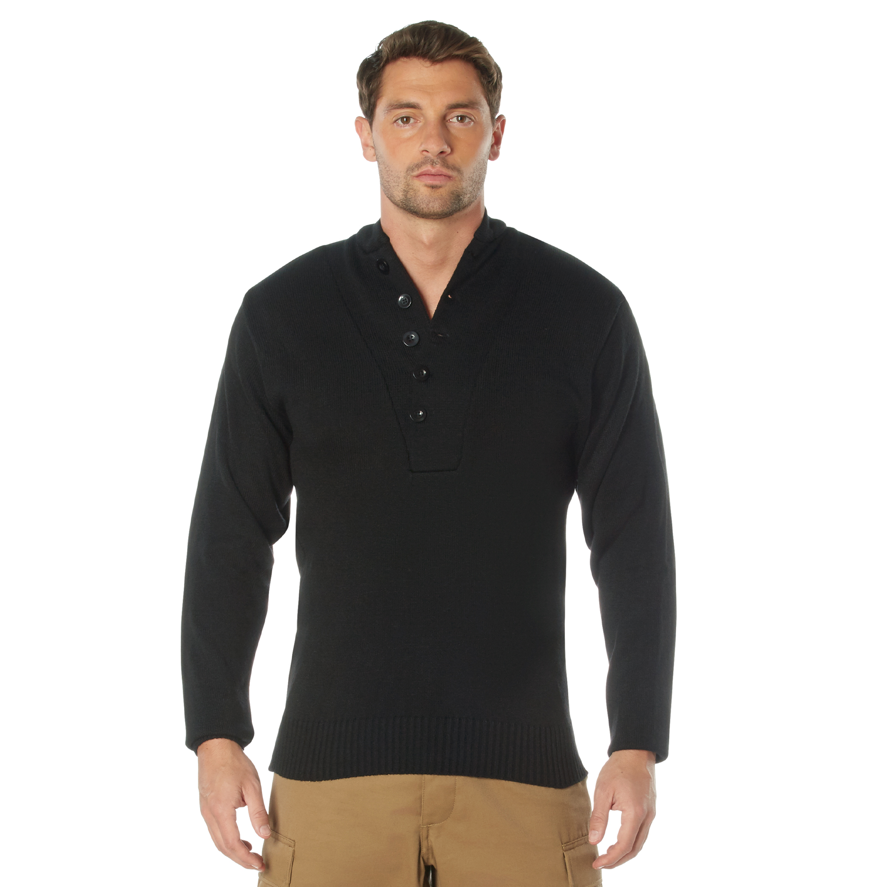 Rothco Rothco G.I. Style 5-Button Sweater - Black, Large