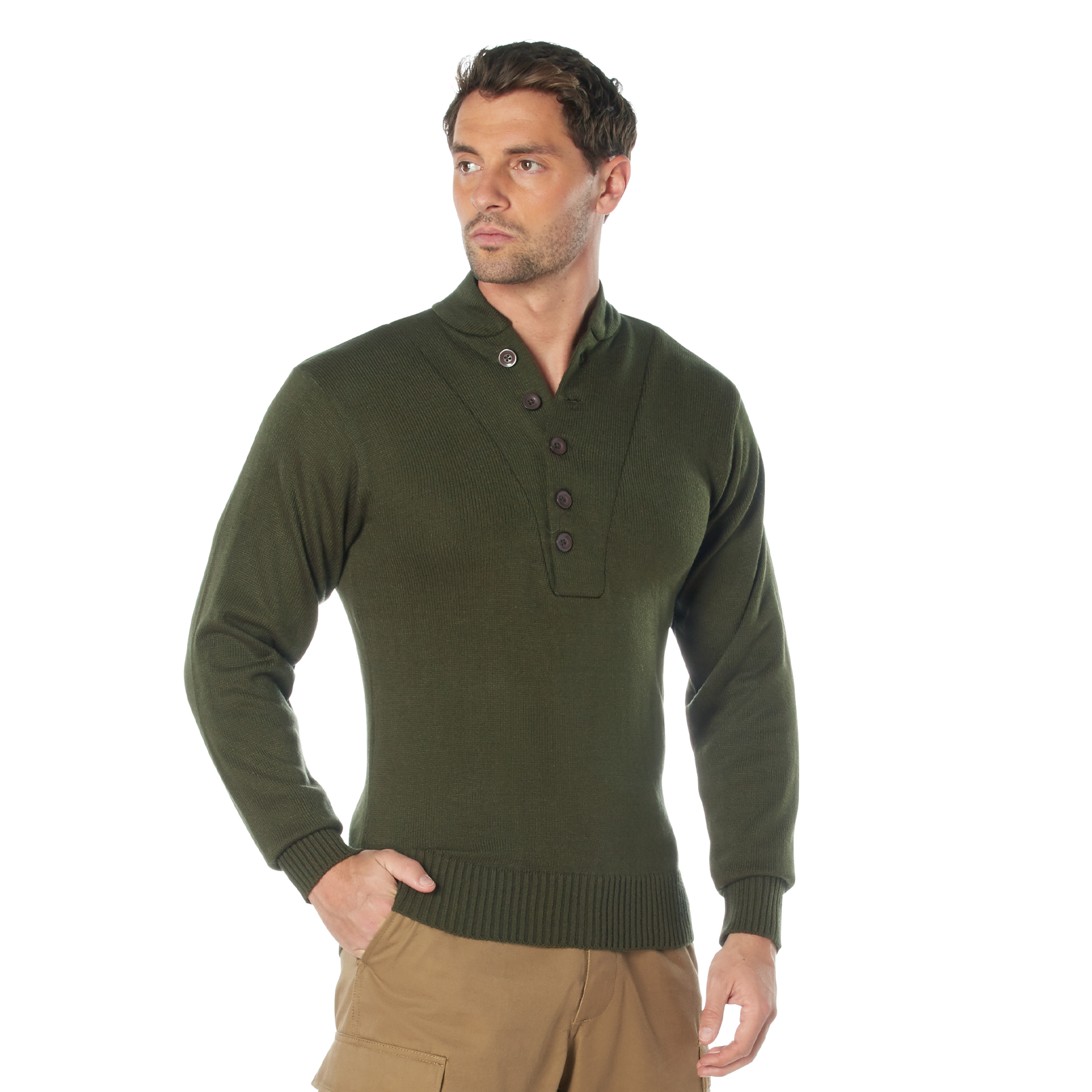 Rothco Rothco G.I. Style 5-Button Sweater - Olive Drab, X-Large