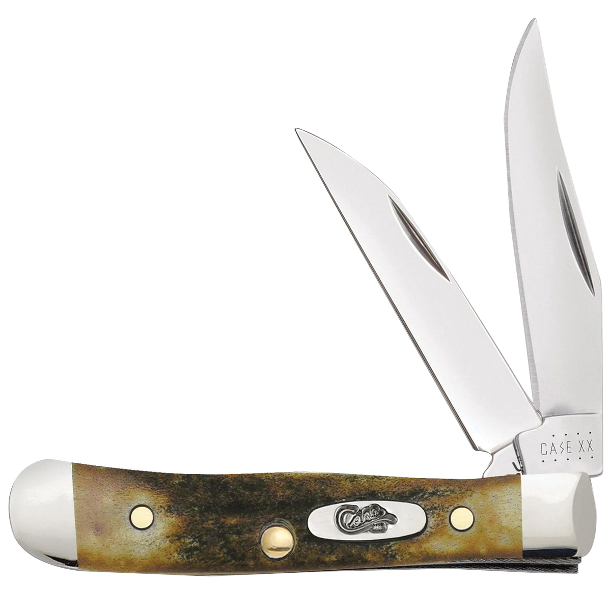 Case Genuine India Stag Tiny Trapper Folding Knife Clip Point/Spey