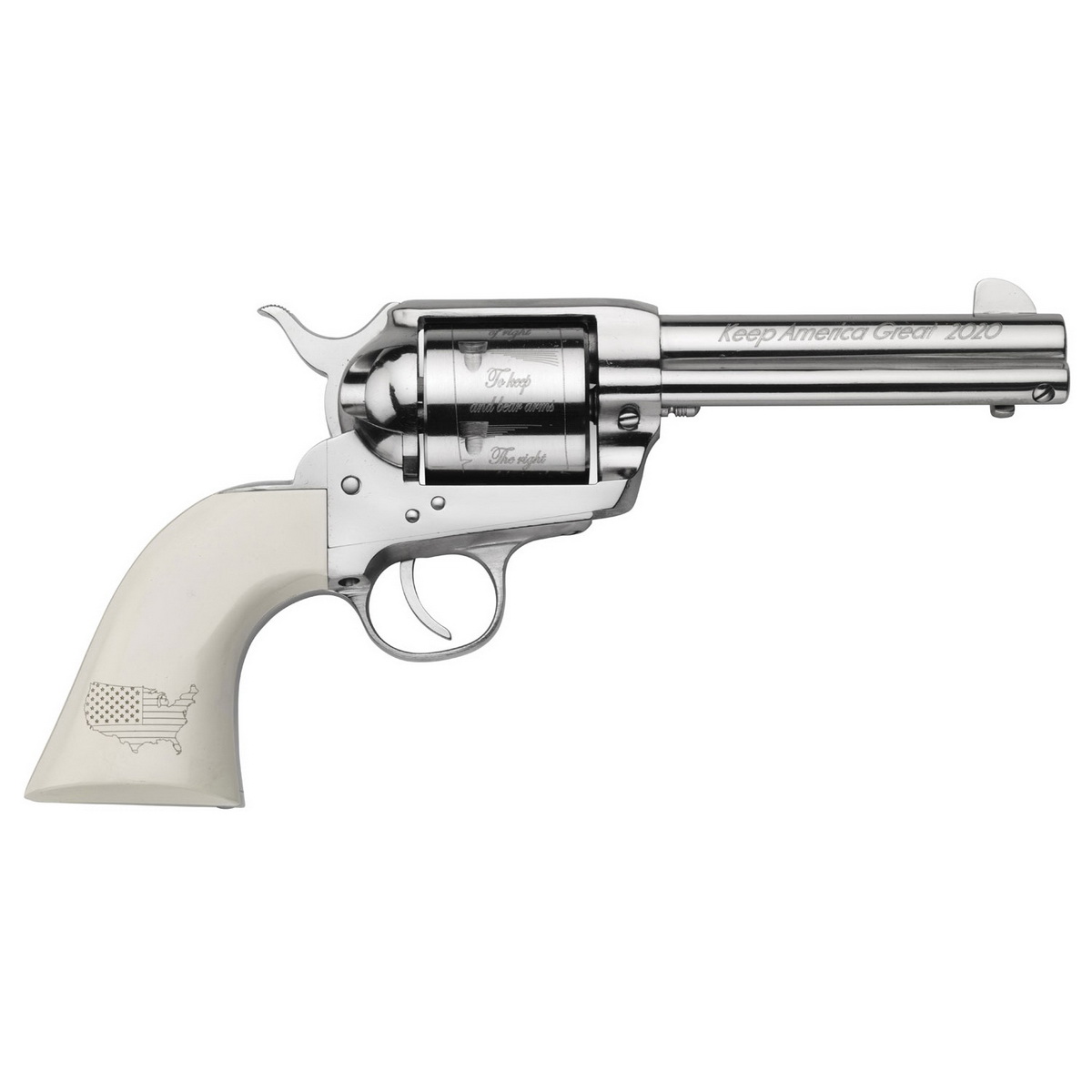 Pietta 1873 Trump 4.75" .45 Long Colt 6rd Revolver, Nickel - SA73131DTCYF - Pietta