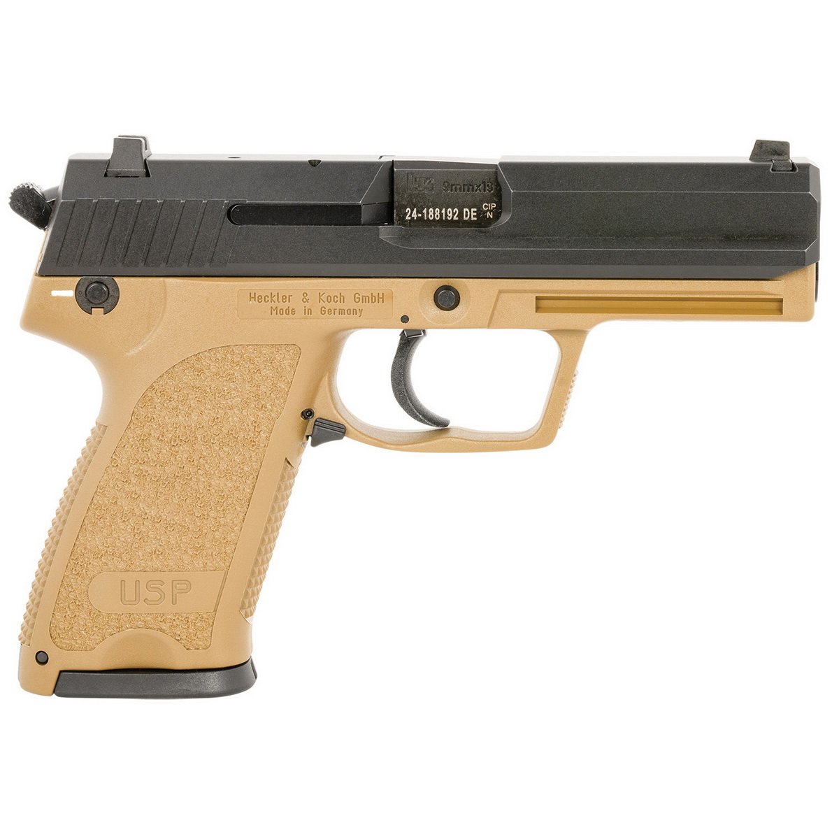 H&K USP Tactical V1 9mm 4.86" 10rds Pistol, FDE - 81000355 - H&K