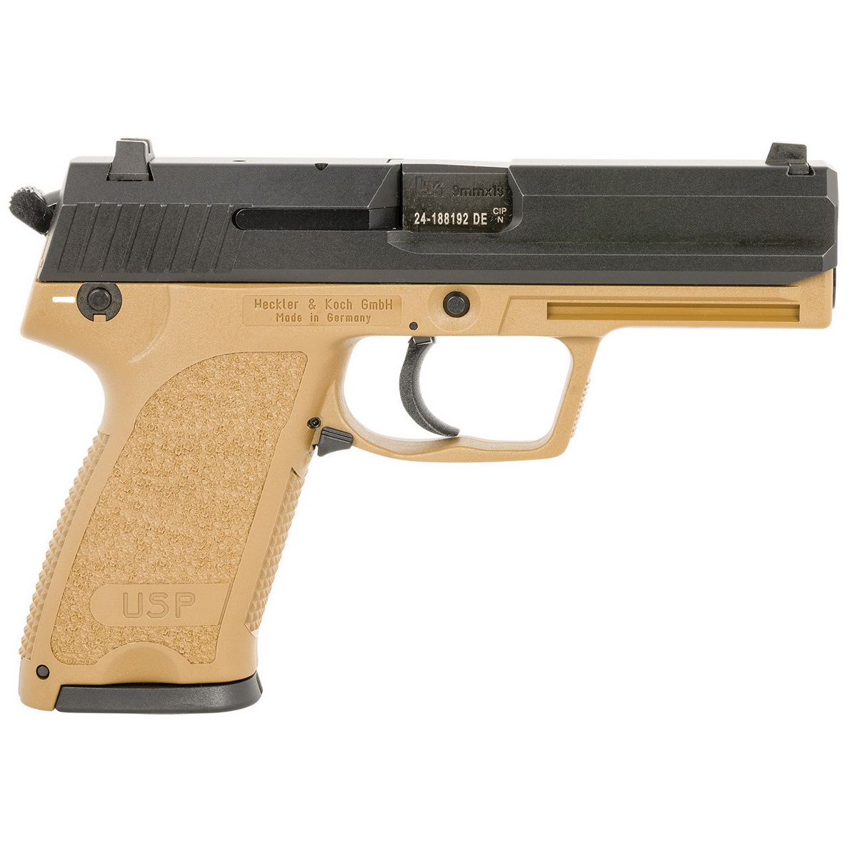 H&K USP Tactical V1 9mm 4.86" 15rds Pistol, FDE - 81000353 - H&K