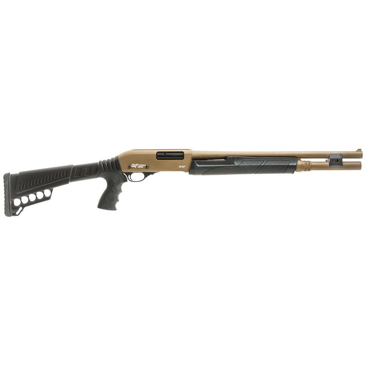 Radikal GF2P 12 Gauge 20" Pump Action/Semi-Auto Shotgun, Black/FDE - GF2P12LFDE - Radikal
