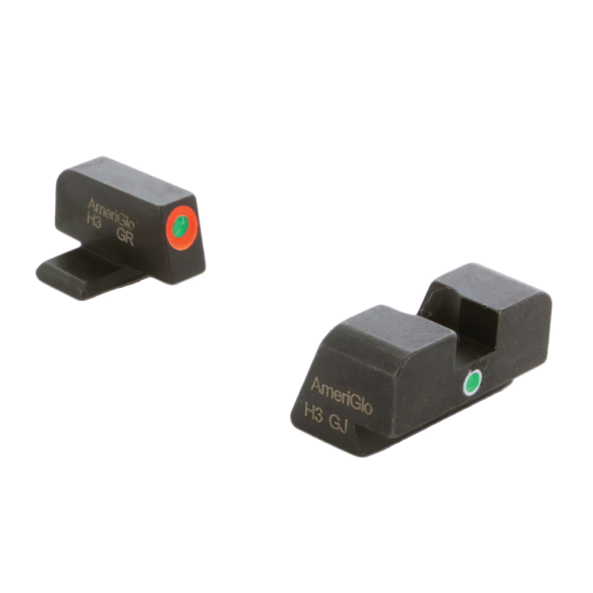 Ameriglo I-Dot Night Sight Set - Front/Rear Green/Green Illuminated Sights for Day/Night Clarity - FN-201