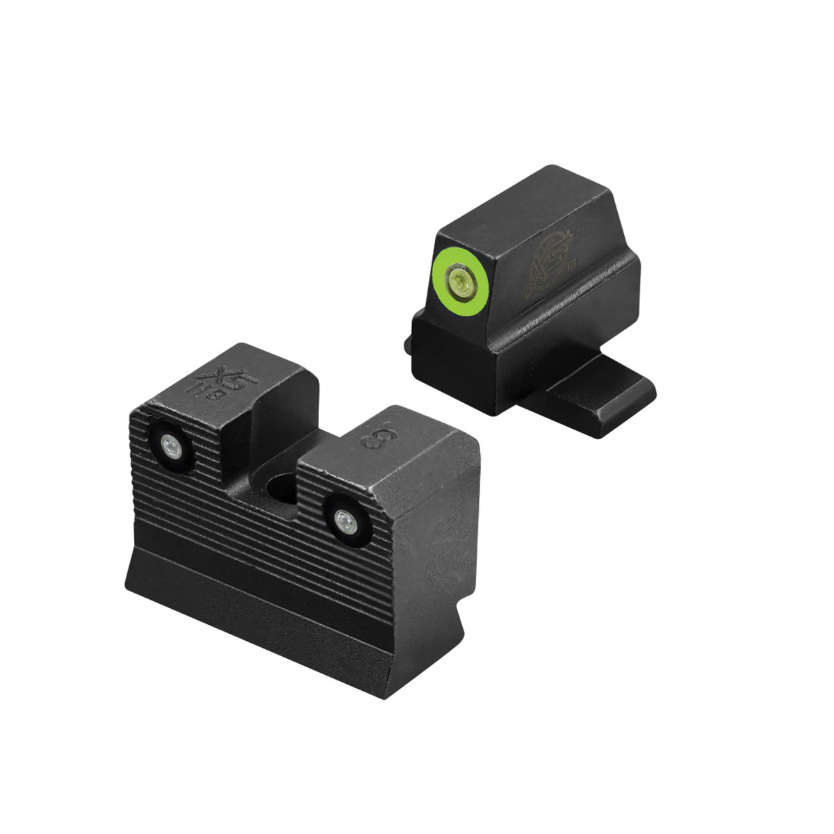 XS Sights R3D 2.0 Night Sight Set - Front/Rear Green/Green High-Visibility Sights for Improved Accuracy - SI-R203P-6G - Xs Sights