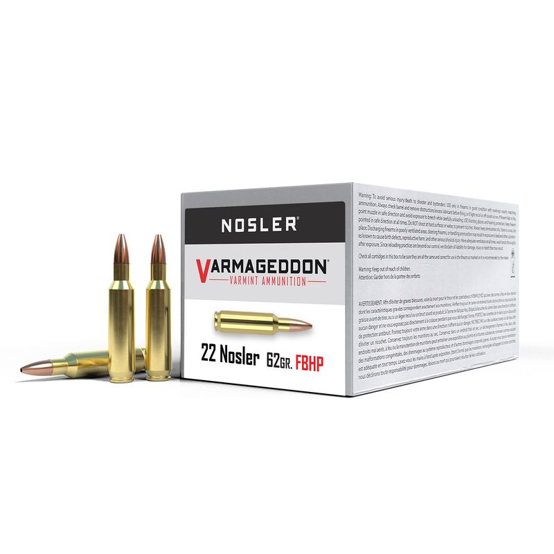 Nosler Varmageddon Varmint .22 Nosler 62 gr Ammo FBHP - 50rds - 65180