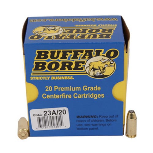 Buffalo Bore Heavy 40 S&W +P 155 grain Jacketed Hollow Point Pistol and Handgun Ammo, 20/Box - 23A/20 - Buffalo Bore