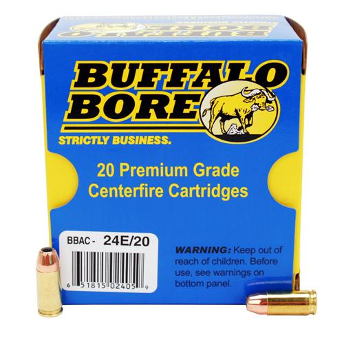 Buffalo Bore 9mm Luger +P 124 grain Jacketed Hollow Point Pistol and Handgun Ammo, 20/Box - 24E/20 - Buffalo Bore