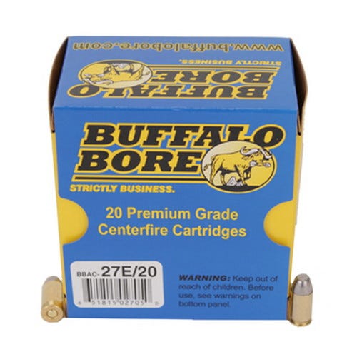 Buffalo Bore Standard Pressure 380 ACP 100 grain Hard Cast Flat Nose Pistol and Handgun Ammo, 20/Box - 27E/20 - Buffalo Bore