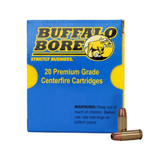 Buffalo Bore 38 Super +P 147 grain Jacketed Hollow Point Pistol and Handgun Ammo, 20/Box - 33E/20 - Buffalo Bore
