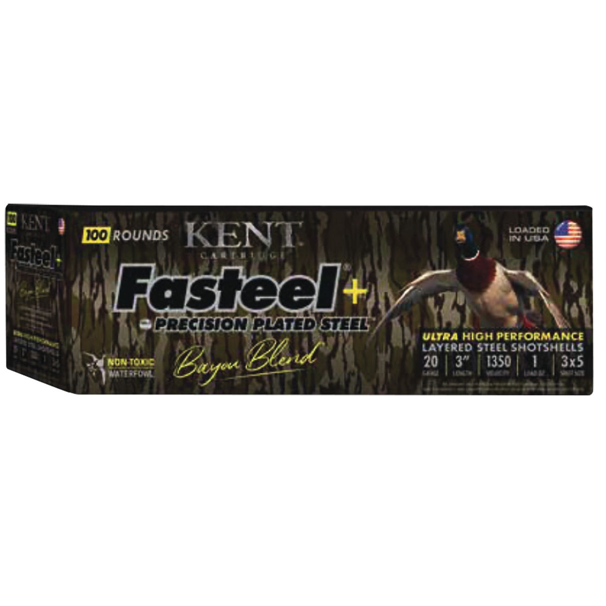 Kent Cartridge Fasteel + Precision Steel 20 Gauge 3" #3/#5 1 oz 100rds Shotshell - Versatile for Reliable Performance - CC203FSP283X5 - Kent