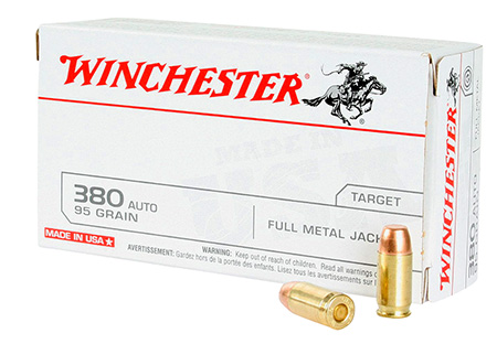 Winchester USA 380 Auto/ACP 95gr FMJ Ammunition 100rds Value Pack - USA380VP - Winchester