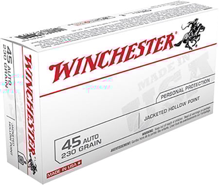 Winchester USA 45 Auto/ACP 230 JHP Ammunition 50rds - USA45JHP - Winchester