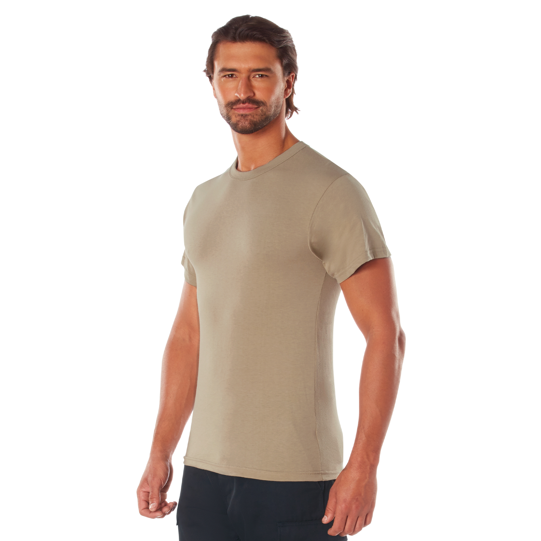 Rothco Rothco Solid Color T-Shirt With Cotton - Polyester Blend, Khaki, 2X-Large