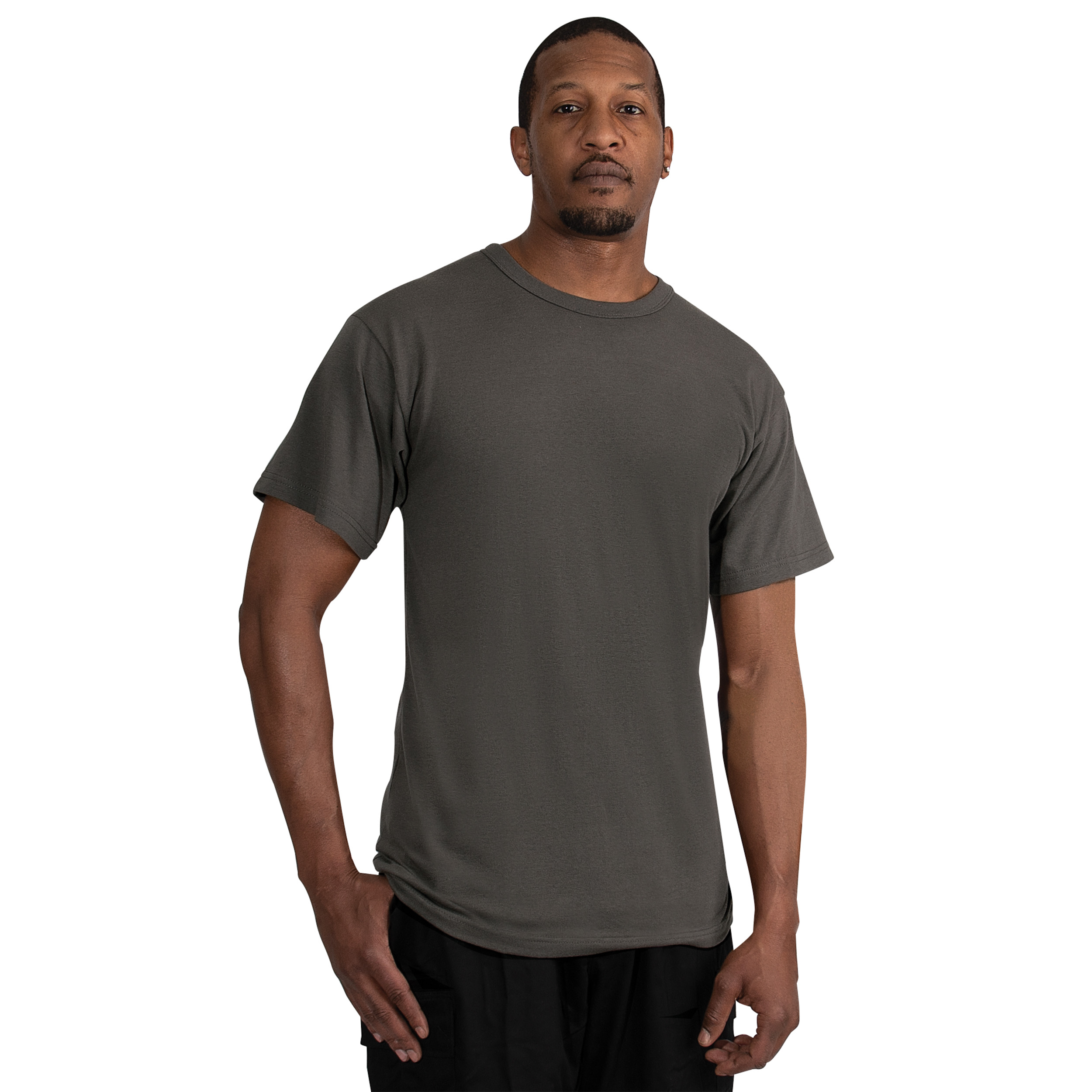 Rothco Rothco Solid Color T-Shirt With Cotton - Polyester Blend, Charcoal Grey, Medium