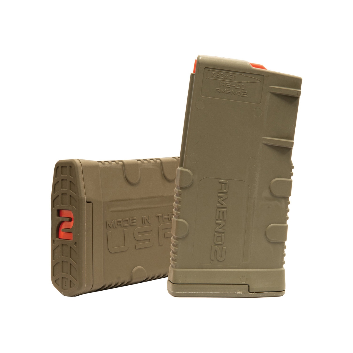 Amend2 Mod 2 20rds 7.62x51mm/.308 Win Magazine - OD Green High-Durability - 762MOD2ODG20 - Amend 2